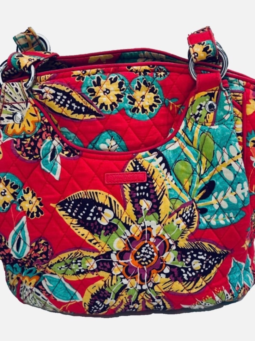 Vera Bradley Bright Summer Tote Cotton Quilted Like NEW!